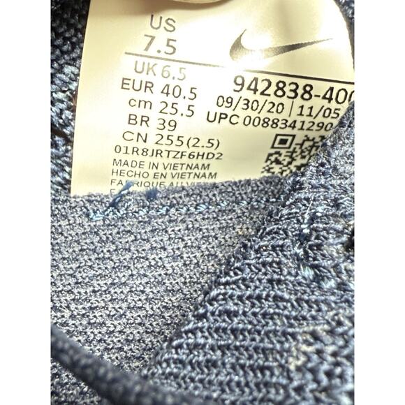 Nike Free RN Flyknit College Navy/White - 942838 400 Men’s 7.5 - Picture 8 of 11